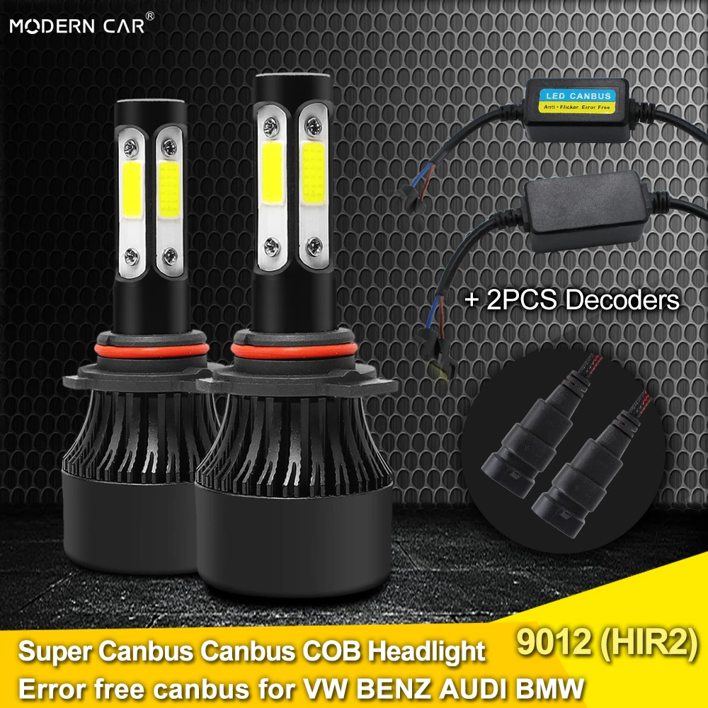 現代車のcanバスエラーフリー 9012 Hir2 60 ワット車のライトledランプ電球 9012 Hir2 シングルビーム 6500 18kホワイトヘッドライトオールインワンデザイン Car Headlight Bulbs Led Aliexpress