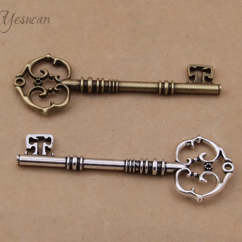 

11000pcs key shape charms Jewelry Accessories Necklace Pendant Antique Silver bronze Keys Drop Wedding Diy Materials bookmark