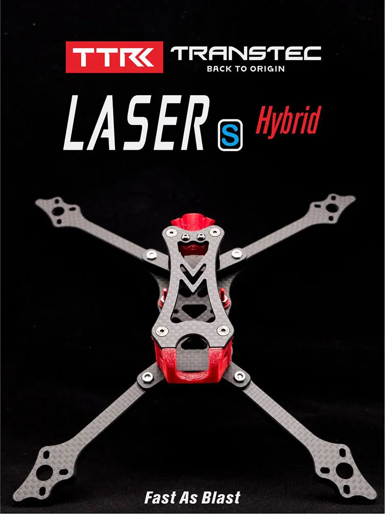 TRANSTEC LASER S 224 мм FPV Квадрокоптер Рама 6 мм Arm 7075 гладкая рамка из углеродного волокна с покрытием для DALRC 55A 4 в 1 esc 5 дюймов реквизит