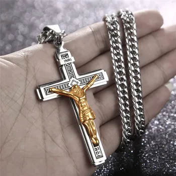 

High Quality Stainless Steel Pendant Multilayer Cross Christ Jesus Christ Crucifix Necklace Mascot Jewelry Lucky Symbol Gift