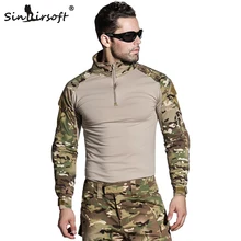 SINAIRSOFT Камуфляж Военная тактическая Униформа США армейская боевая рубашка только карго Мультикам страйкбол пейнтбол с налокотниками