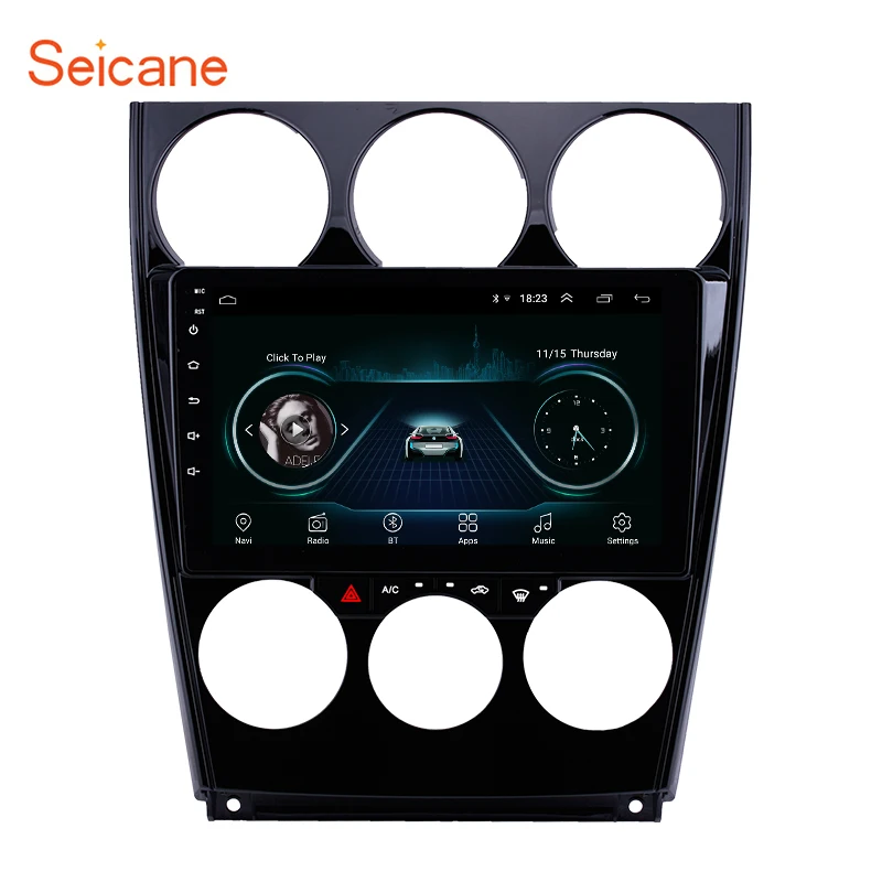 Цена Seicane Android 8,1 Автомобильный font b GPS b font мультимедийный плеер для старой Mazda 2004 2014 2015 6 поддержка управления рулевым колесом OBD2 Carplay DVR