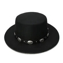 LUCKYLIANJI, женская, мужская, Ретро стиль, шерсть, с широкими полями, кепка, свиная пирог, порка, котелок, панк, сплав, шарик, кожаный ремешок(57 см/регулируется