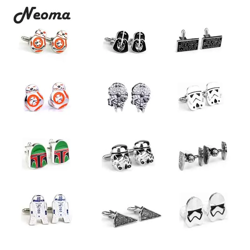 

Film Star Wars Darth Vader Cufflinks For Mens Cuff High Quality Black Enamel Metal For Party Wedding Cosplay Jewelry Gift