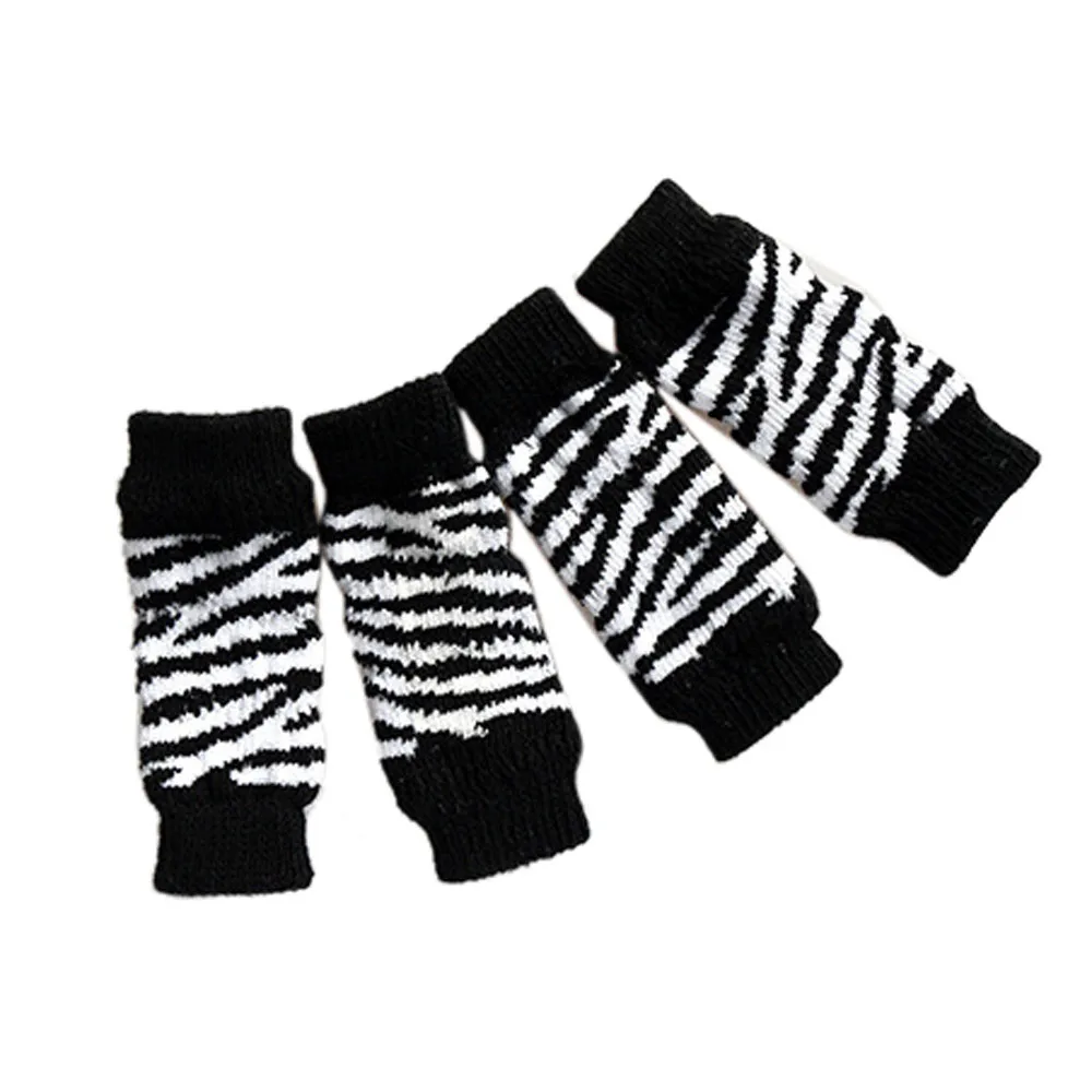 Newest Fashion 4Pcs Pet Dog Leg Socks Zebra stripe Cute Warm Socks Dog