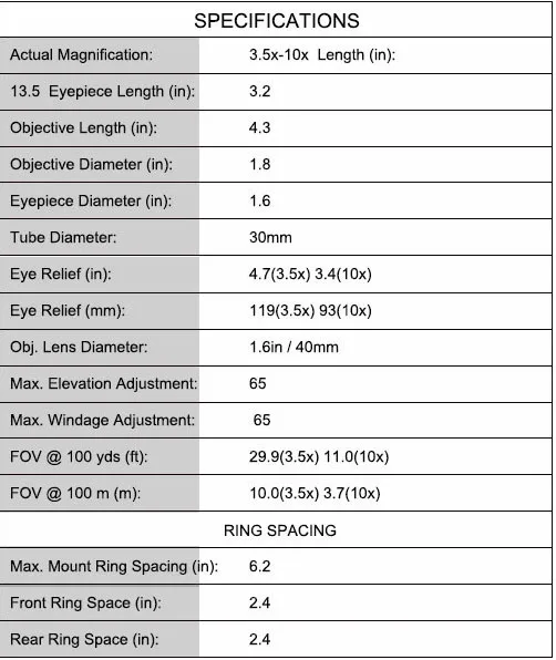 Охотничья стрельба M1 3,5-10x40 ESF прицел с боковым фокусом Регулировка маховика