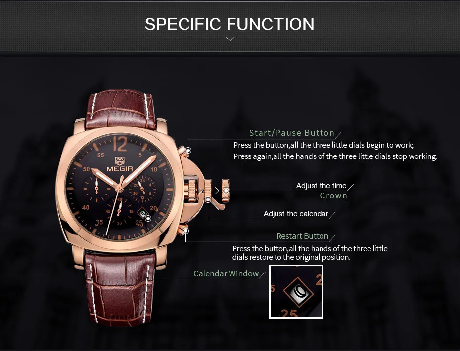 MEGIR Топ люксовый бренд мужские наручные часы мужские с хронографом светящиеся часы Мужские Подарочные кварцевые часы военные армейские спортивные часы