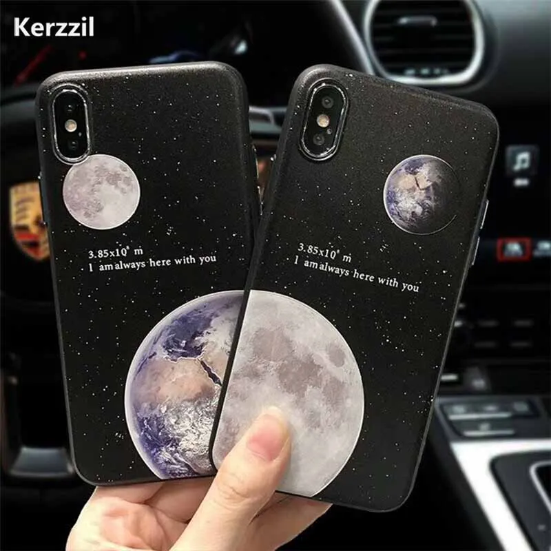 Kerzzil рельефный Космический Чехол для iPhone X чехол 6S 6 7 8 Plus милый мультфильм планета
