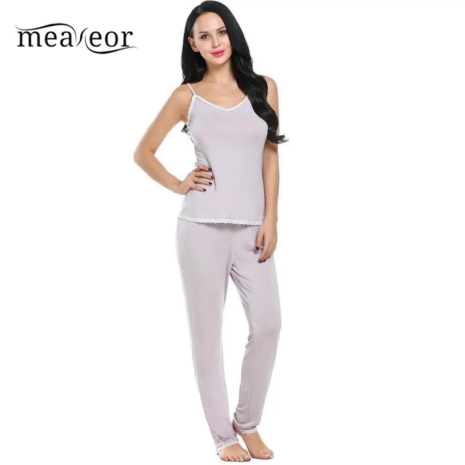 Meaneor Women Sleep Tops Pajamas Sleep Wear Soft Tank Tops V Neck Women