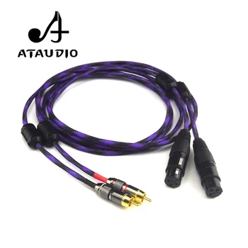 

ATAUDIO Hifi Silver Plated RCA to XLR Cable High Quality 2 RCA Male to 2 XLR Female Cable