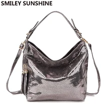 SMILEY SUNSHINE Сумка Хобо женская сумка через плечо винтажная женская кожаная сумка с кисточками большая сумка через плечо для женщин