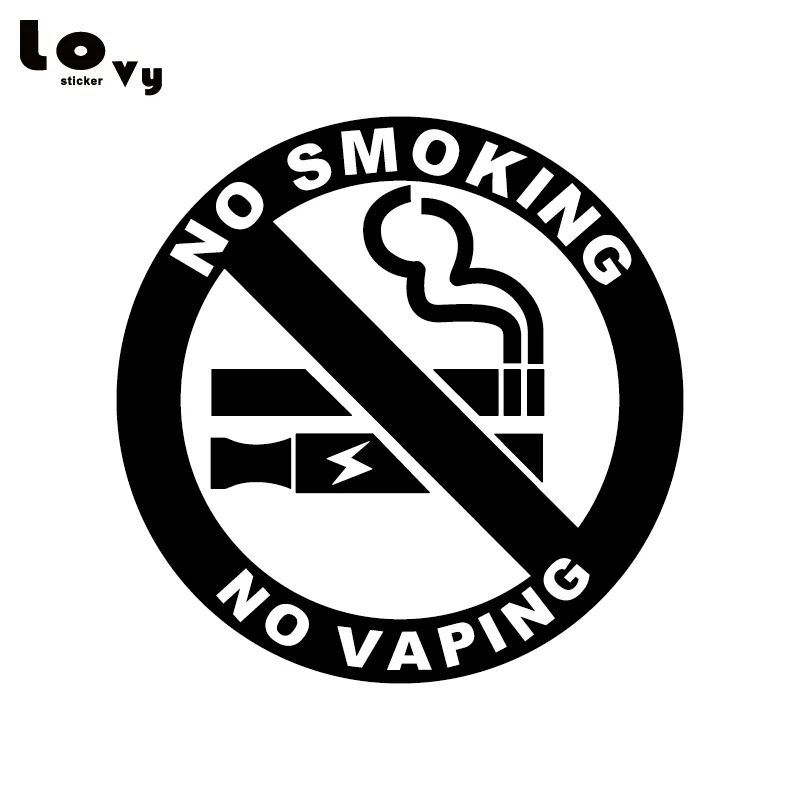 6 CLEAR NO SMOKING NO VAPING STICKERS VIEW BOTH SIDES GLASS SIGN STICKER BLACK