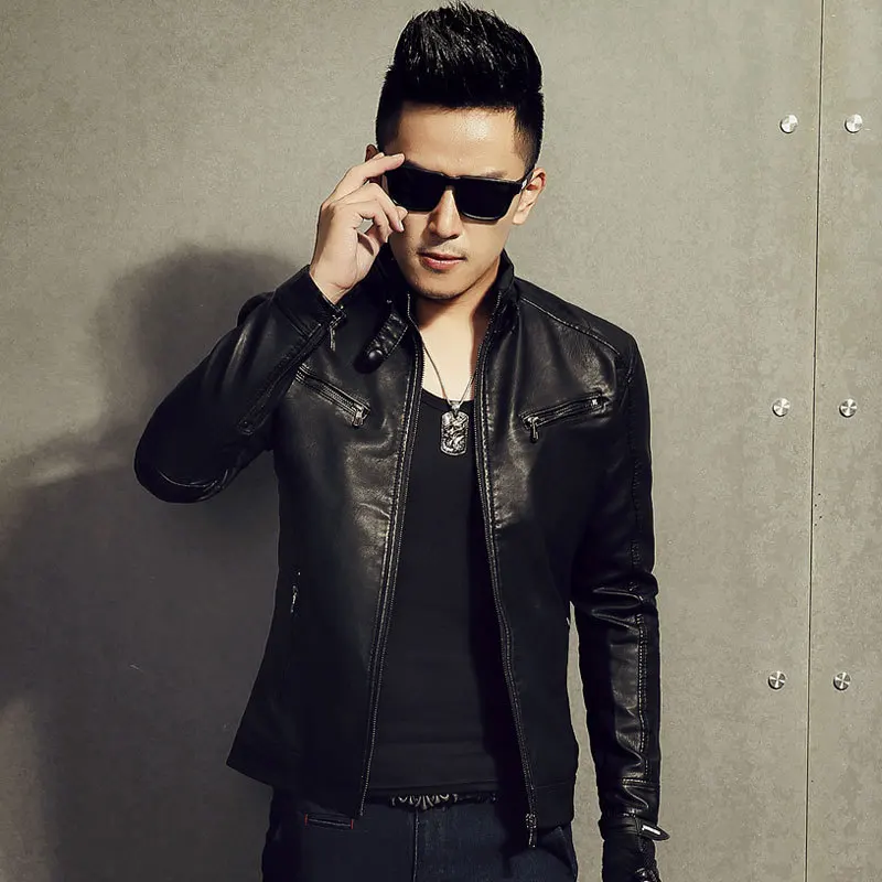 

2019 new men's leather clothing youth casual handsome leather jacket fashion men's leather clothing