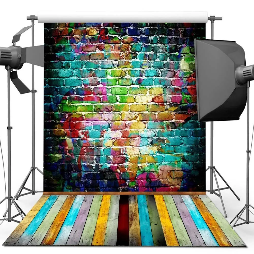 150X210CM фон для фотостудии зеленый экран Chroma key полиэфирный Темный кирпич YU004|Фон