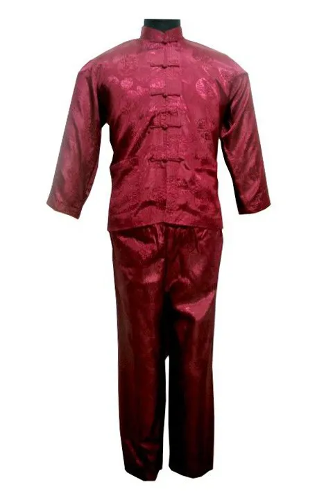 Темно-синий китайский Мужской Атласный кунг-фу костюм традиционный мужской Wu Shu наборы Tai Chi униформа Одежда Плюс Размер 011311