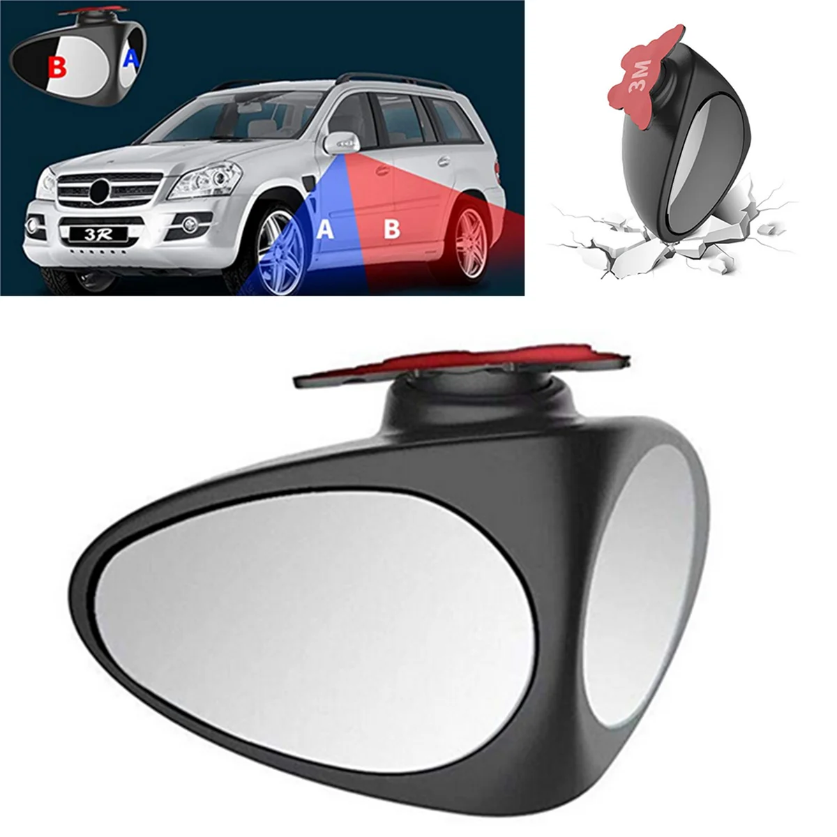 360 Degree Car Rear view Blind Spot Mirror Convex Wide Angle Car Blind