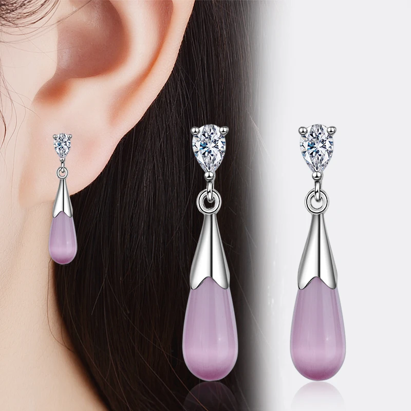 TJP, Хит, 925 пробы, серебряные серьги-гвоздики, свадебные аксессуары для девочек, Винтажные серьги с розовым камнем, женские свадебные украшения 242