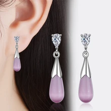 TJP, Хит, 925 пробы, серебряные серьги-гвоздики, свадебные аксессуары для девочек, Винтажные серьги с розовым камнем, женские свадебные украшения 242