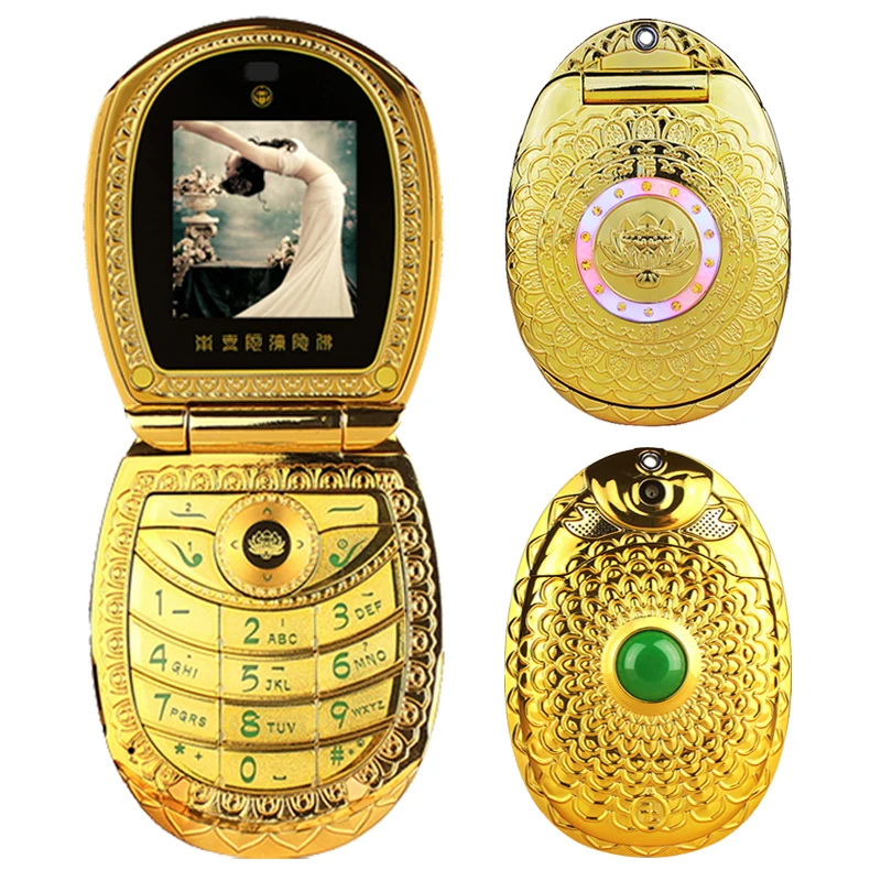 UPHONE U1 flip Russian keyboard Arabic lotus flower jade buddha FM MP3 MP4 DV luxury women