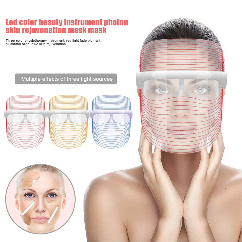 

Led Color Beauty Instrument Photon Skin Rejuvenation Therapy Facial Mask Anti-aging Wrinkle Mask H7JP