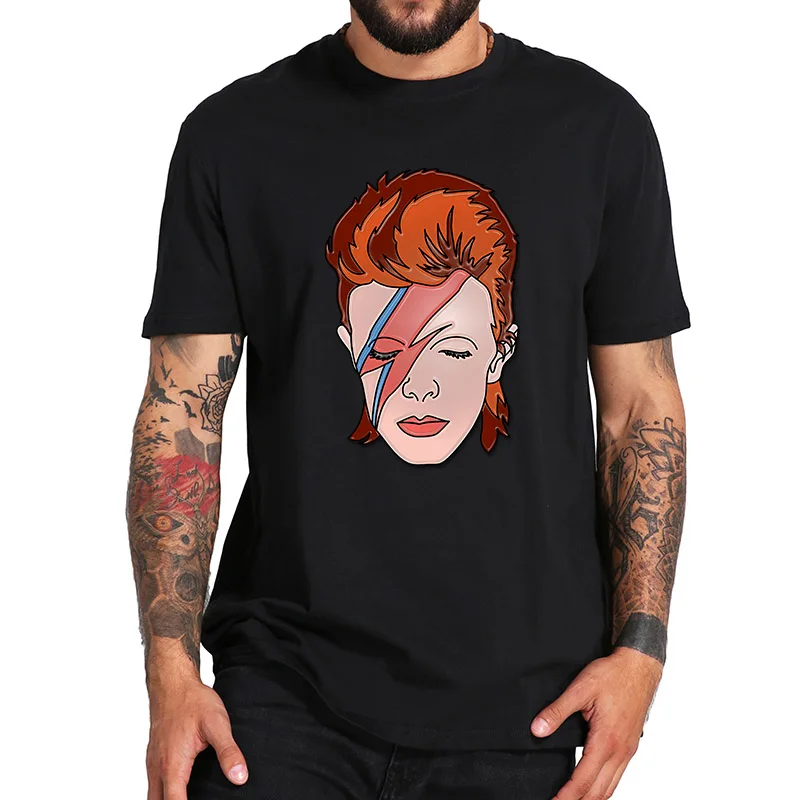 

EU Size 100% Cotton T Shirt David Bowie Starman Rock Singer T Shirt Homme Hipster Breathable Crew Neck Camiseta Tops