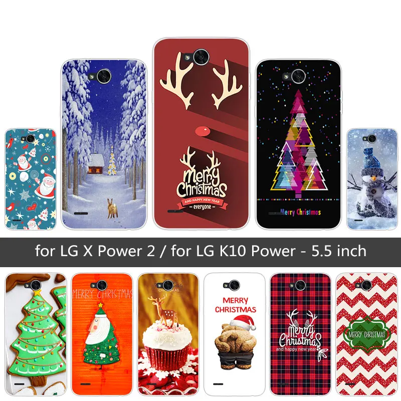 For LG X Power 2 Case 5.5 inch Soft Silicone Clear Coque Power2 Phone Fundas Protective Merry Christmas Back Cover |