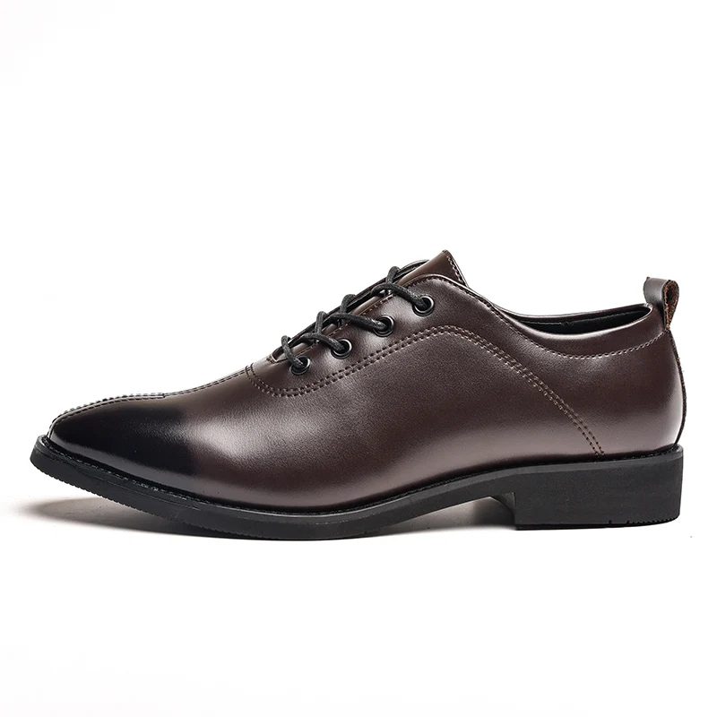 elegant genuine leather formal men shoes italian luxury brand wedding male footwear designer tan work dress oxford shoes for men (2)