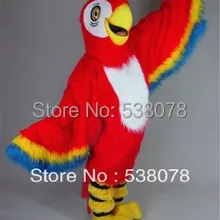 Длинные волосы красный макоу талисман плюшевый костюм попугаи талисман маскотта костюм необычный праздничный наряд костюм SW560