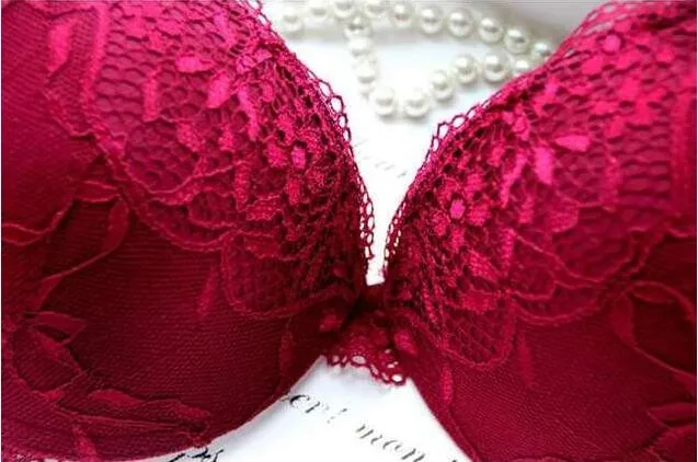 6 Colors Set Push Up Solid 32A-38C Bra Women Deep V Lace Decro Underwire Outfit Sexy Lace Bra Set For Free Shipping underwear sets sale