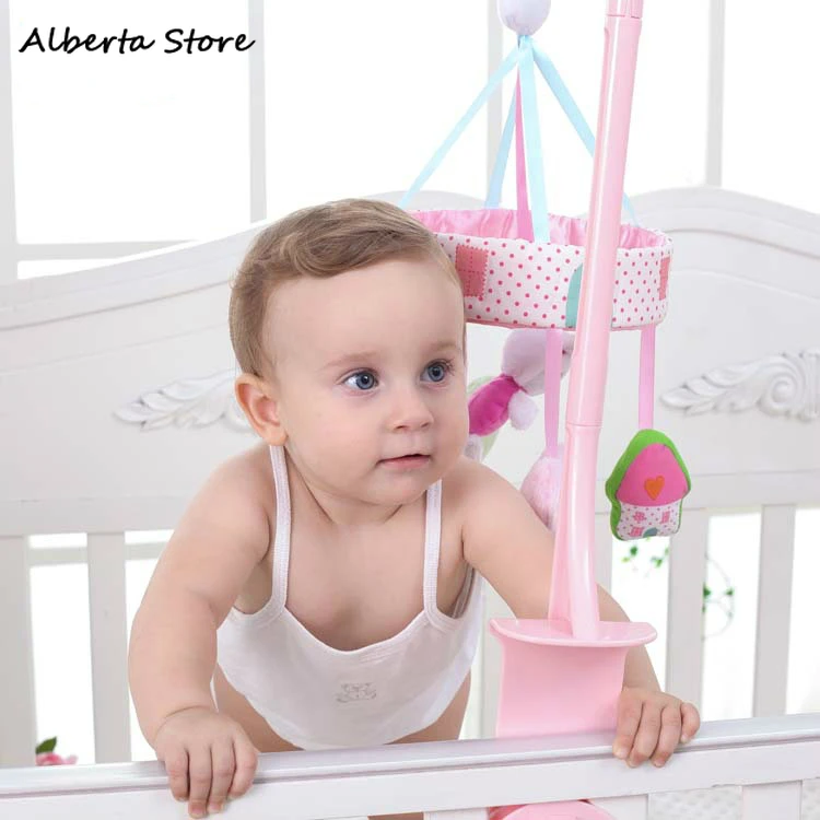 Songs Baby Mobile Crib Toys Lovely Rabbit Musical Box with  Holder Arm Music Newborn Rotate Bed Bell Plush Toy Stroller Rattle