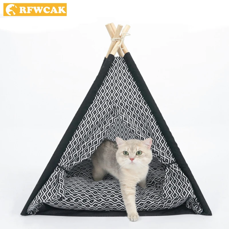  RFWCAK Pet Cat Bed House Cat Mat Puppy House Katten Mand Pitbull Perro Kennel Portable Washable Pet