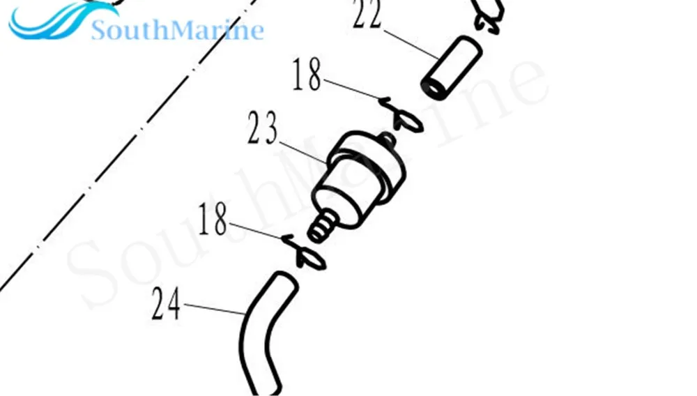 Лодочный мотор встроенный топливный фильтр для Tohatsu Nissan 369-02230-0 35-16248, для Mercury морской 35-80365 м, для Yamaha 646-24251