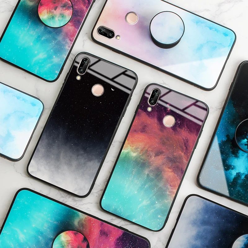 Чехол GFAITH из закаленного стекла для HUAWEI P20 Lite чехол со звездным небом дизайн
