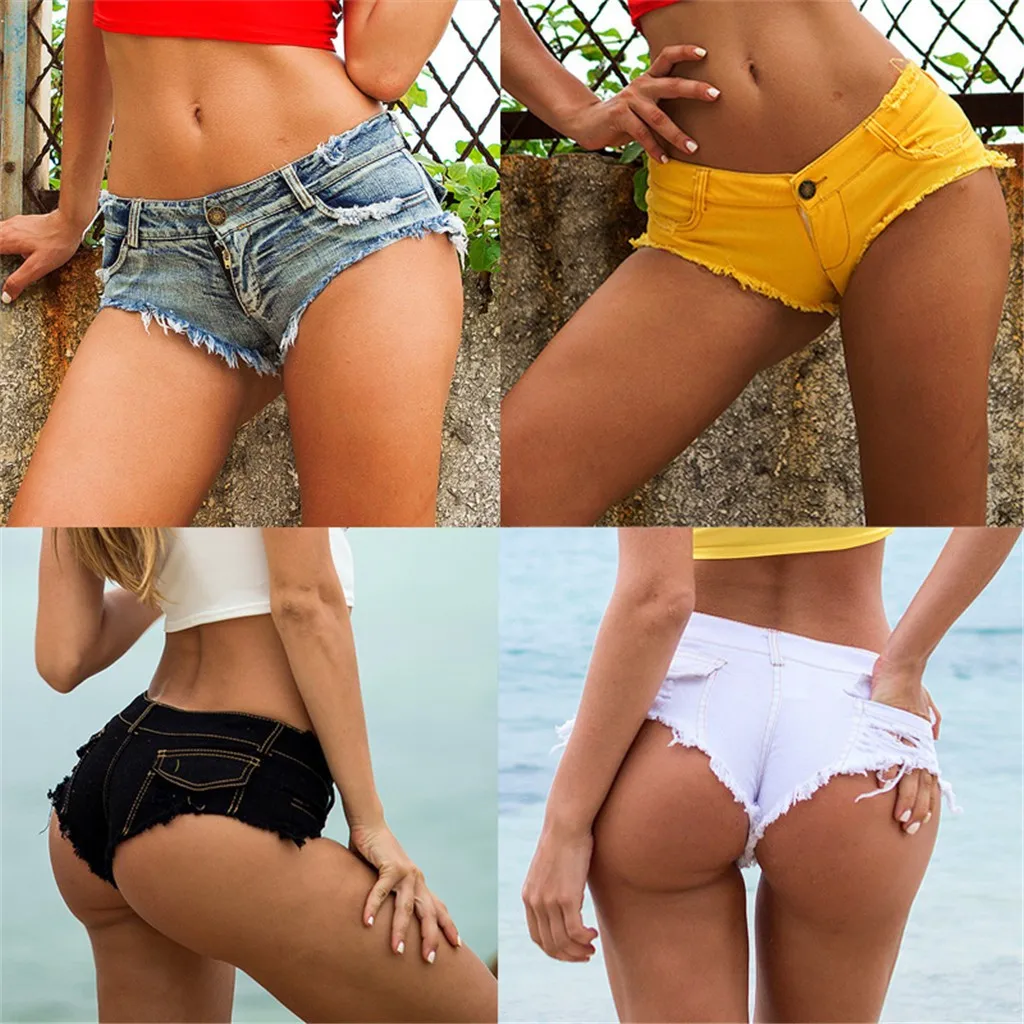Женские джинсовые шорты с низкой талией летние сексуальные супер мини шорты джинсы с потертостями и дырками джинсы горячие шорты женские