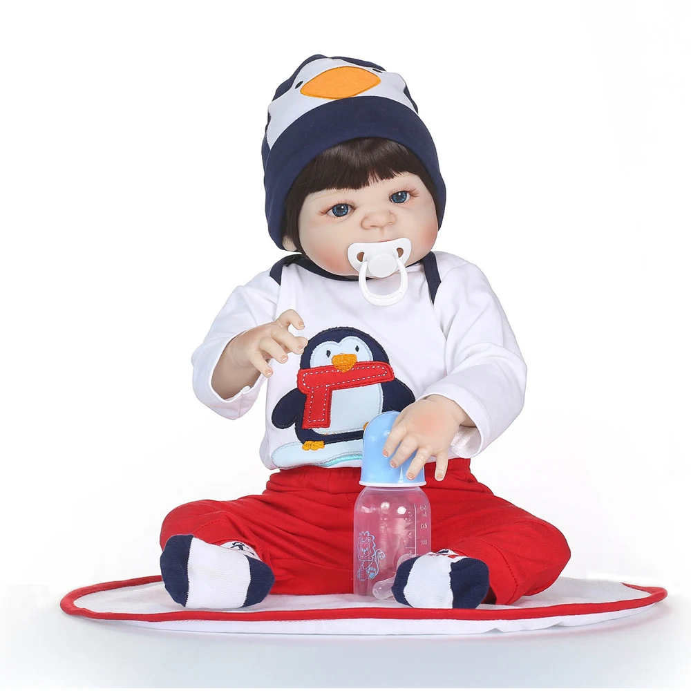 

Bebes reborn dolls 23'' 57 cm NPK Full Silicone Reborn Baby girl boy Doll For Sale real baby Alive Dolls Kids Xmas Gifts