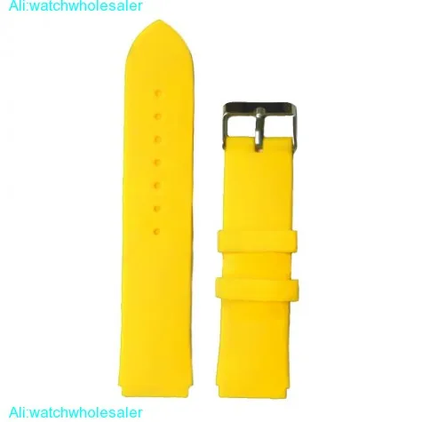22mm Banana Yellow Silicone Jelly Rubber Unisex Watch Band Straps WB1061C22JB