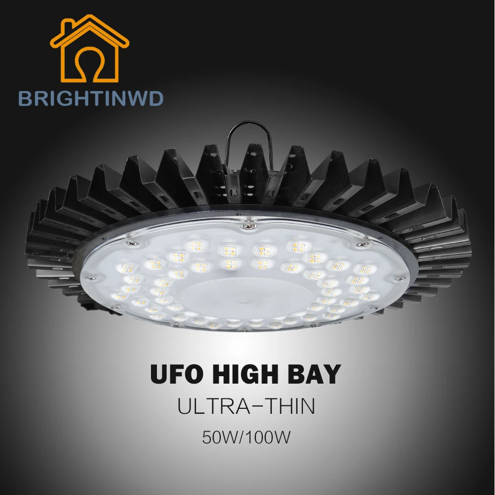 

220V IP40 Ultra-thin UFO High Bay Light SMD2835 LED Chip 50W High Power Led Reflector Spotlight For Machine Lamp Garage Light