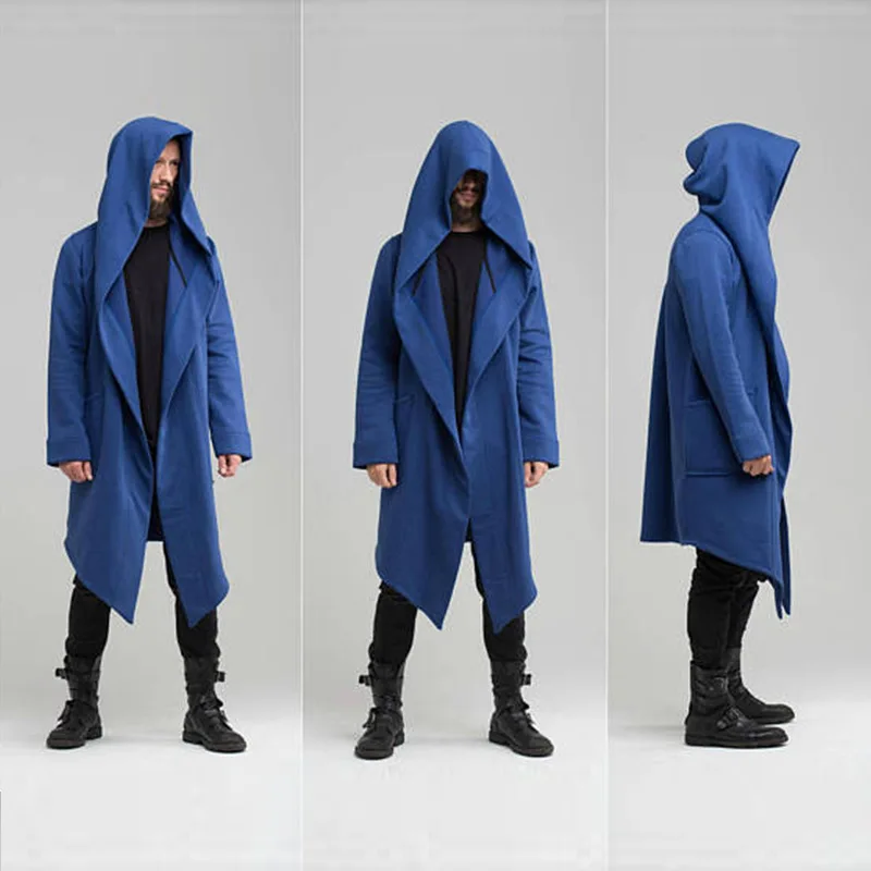

Cosplay medieval retro prince hooded jacket dark long coat sweater Sweatshirt cardigan for men Autumn and winter costumes S-XXXL