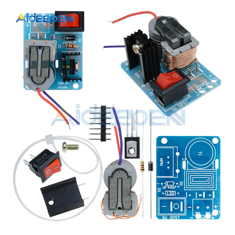 

1Set 15KV High Frequency DC High Voltage Arc Ignition Generator Inverter Boost Step Up 18650 DIY Kit U Core Transformer 3.7V