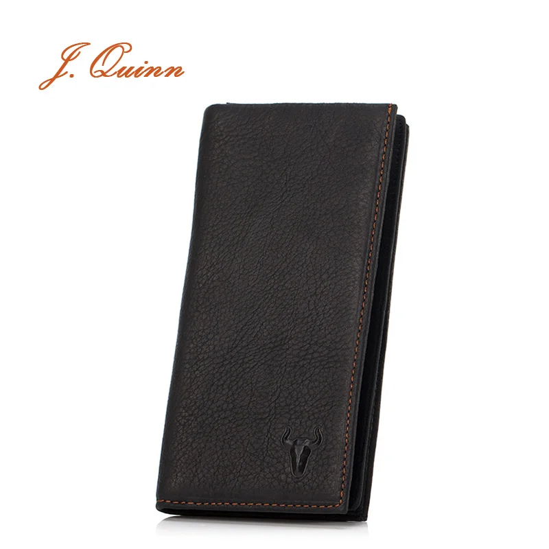 

J.Quinn Mens Wallets Dollar Price Genuine Leather Long 11 Card 4 Note Bifold Soft Fashion Wallet Man Zipper Pocket Brand Purses