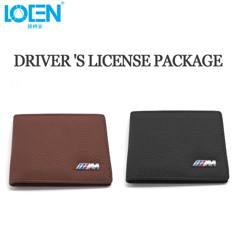 

LOEN 1PC Leather Car Driving Documents Auto Driver License Bag Card Credit Holder Purse Wallet Case For bmw style