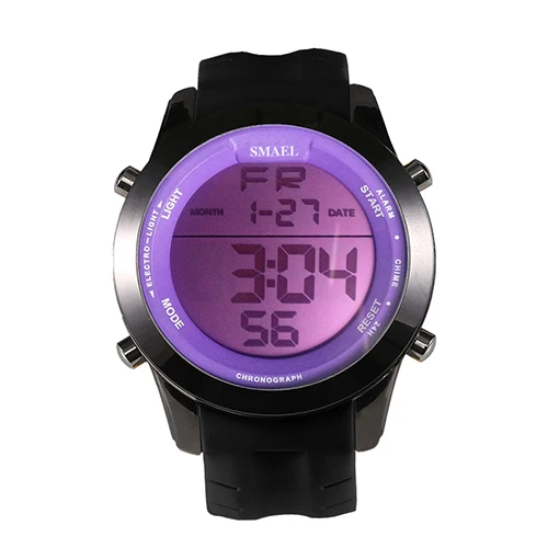 SMAEL, красные спортивные часы, светодиодный, цифровые часы, мужские часы, лучший бренд, модные цифровые часы, relogio masculino, лучшие мужские подарки, WS1076 - Цвет: Purple
