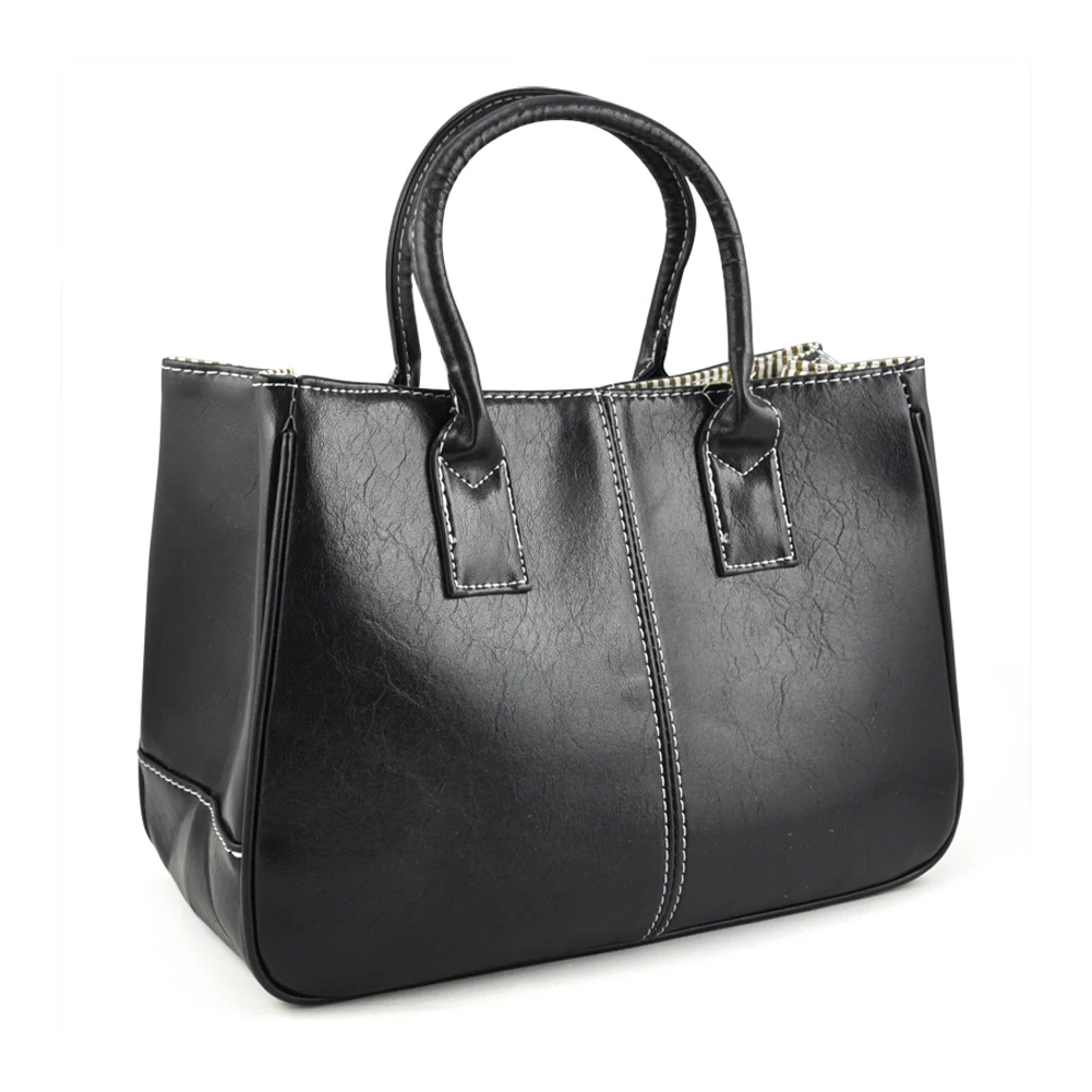 

Fashion Woman Ladies Class PU Leather Satchels Tote Purse Bag Handbag - Black