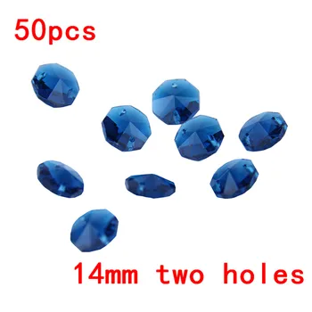 

Dark Blue 50pcs/Lot 14mm Crystal Chandelier Beads Crystal Curtain Beads Wedding Garland Strand Beads Putting Up Christmas Tree