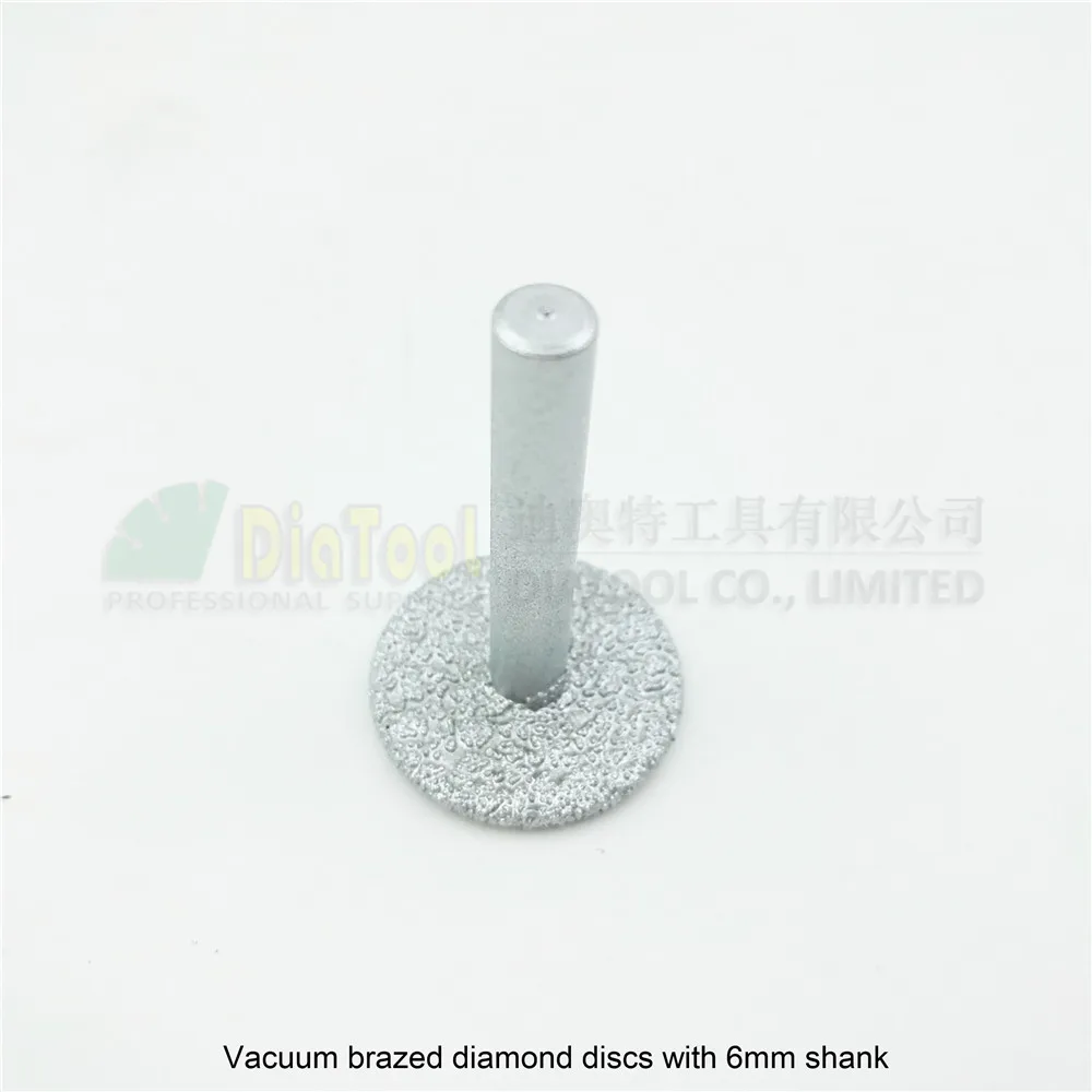 Dia 25mm Mini Vacuum brazed diamond discs 6mm shank cutting grinding carving granite marble stone diamond saw blade disc
