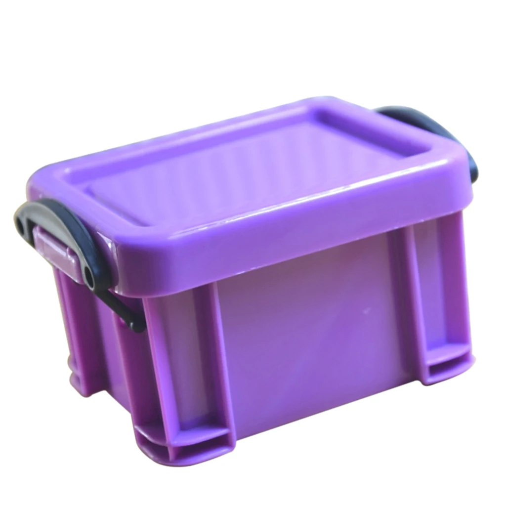 Plastic Storage Box Candy Color Latch Boxes With Lid for Craft Things Purple