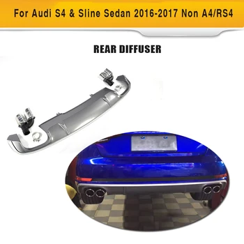 

PP Car Rear Bumper Diffuser Lip For Audi S4 Sline Sedan 4 Door 2016-2017 Rear Diffuser With Exhaust Muffler Tips Not For A4 RS4