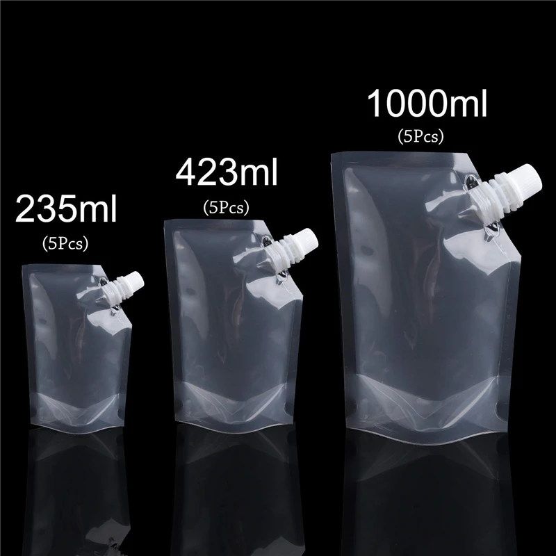 20 Pcs Reusable Plastic Liquor Pouch Bag Drinking Flasks with Funnel Container