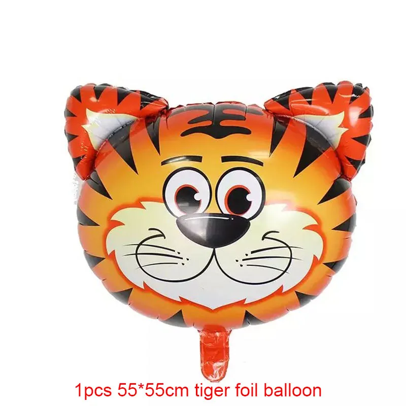1 шт джунгли животные, тигр, Лев, Зебра Обезьяна Жираф корова воздушный гелиевый воздушный шар покрытый фольгой ребенок день рождения украшение на тему зоопарка поставка - Цвет: tiger