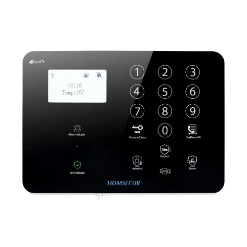 HOMSECUR GA01 4G B беспроводной и проводной 4 г/gsm ЖК Дисплей охранной сигнализации